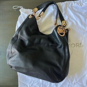 Lillie Large Pebbled Leather Shoulder Bag